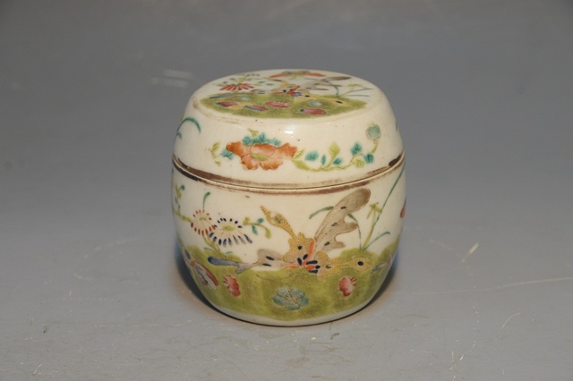 Butterfly floral pattern pastel lid jar