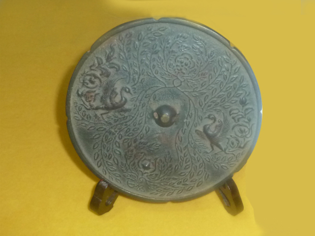 Twin Luan Mirror of Tangled Lotus Qing Dynasty